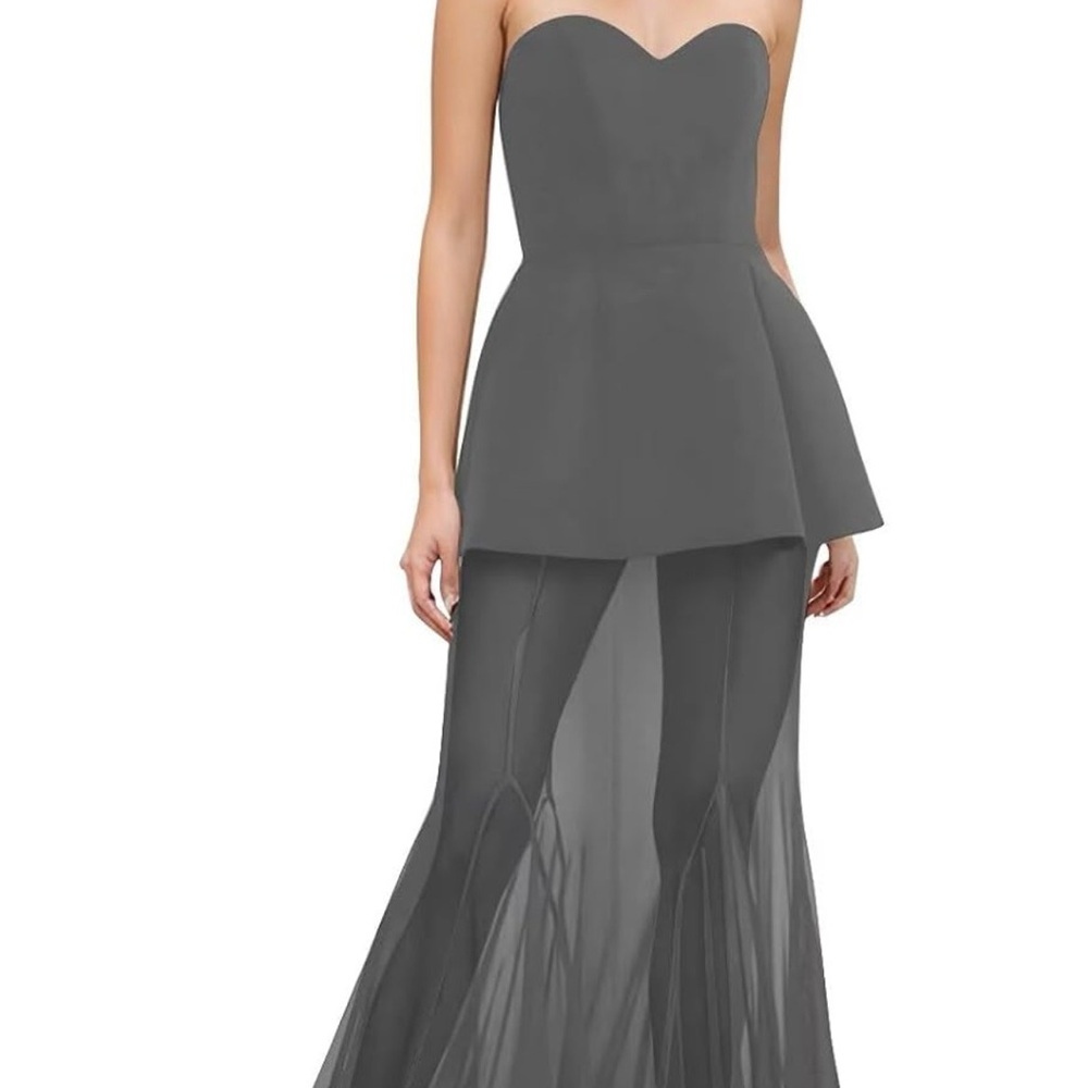 Chic Strapless Gray Dress